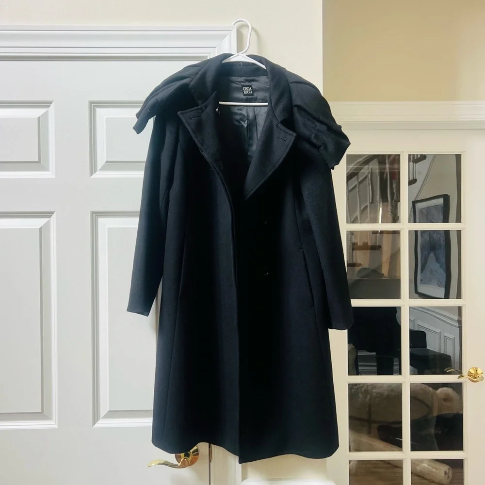 Cinzia Rocco like new stunning Black Double-Breasted virgin wool Coat - Picture 5 of 12